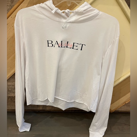 Ballet All Day Tie Front Light Hoodie - Picture 1 of 2